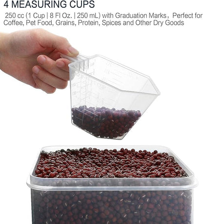 M MCIRCO Extra Large 7qt / 6.5L/220oz Tall Food Storage Containers, WIDE & DEEP, 4-Piece Plastic Airtight Kitchen Pantry Storage Containers for Flour, Sugar,20 Labels