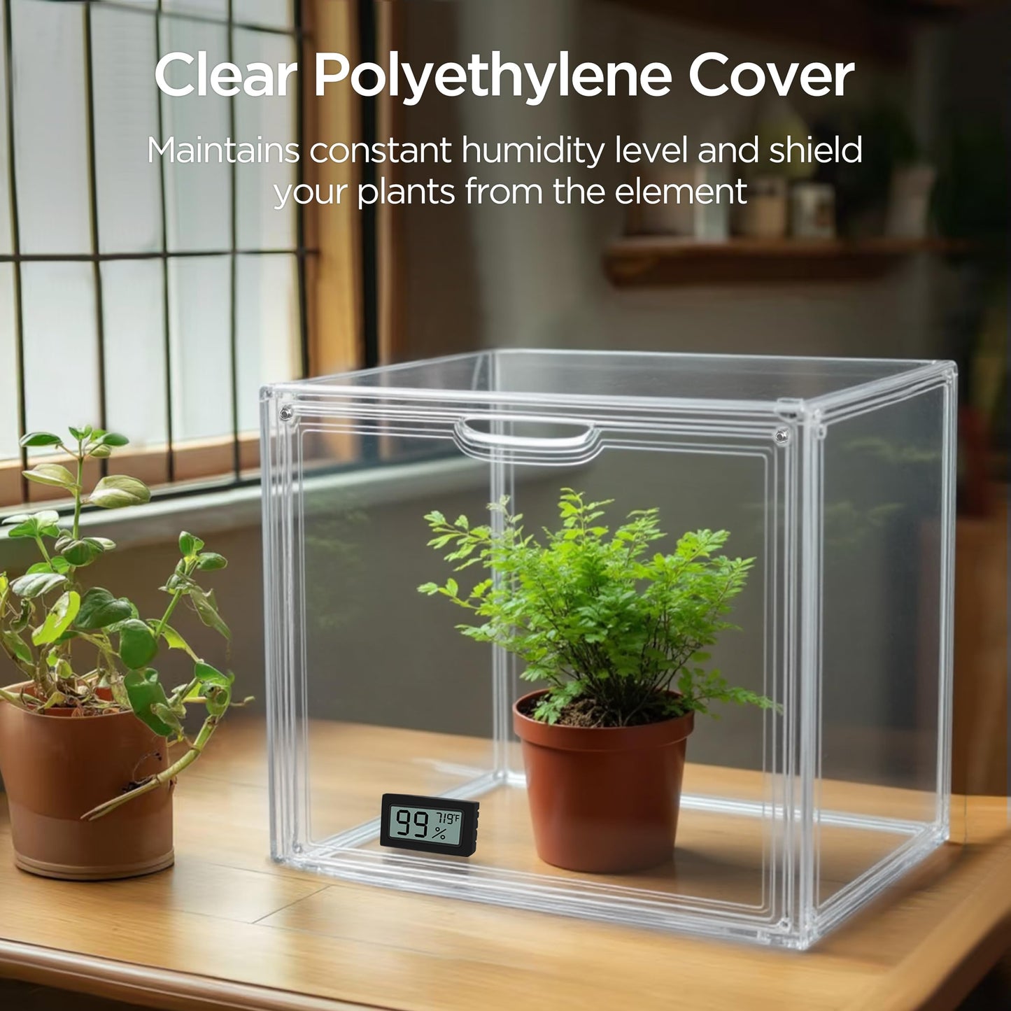 HBlife Mini Greenhouse for Indoor, Clear Stackable Green House with Magnetic Waterproof Door for Small Plants Nursery Germination and Display, Tabletop Portable Greenhouse, 14.1x8.6x10.6 Inch (3 Pack)