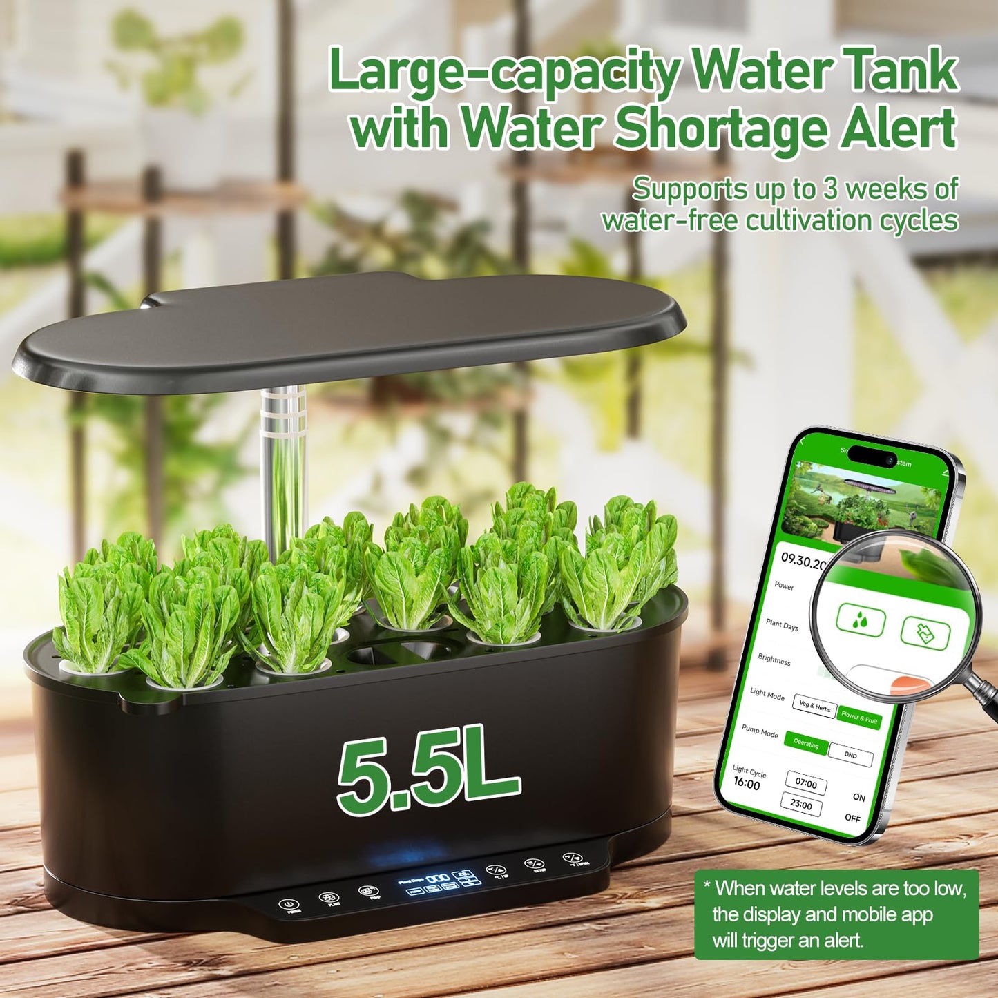 SPECILITE Hydroponics Growing System Kit with 30” Height, 15 Pods Herb Garden with 36W Grow Light, Auto Timer & Pump System, APP & WiFi Controlled Smart Indoor Garden for Vegetables,Kitchen & Gifts