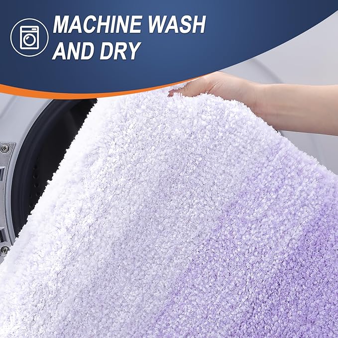 OLANLY Large Bathroom Rugs Mat 50x30, Extra Soft Absorbent Microfiber Bath Rug, Rubber Backing, Quick Dry, Washable Bath Mats for Bathroom Floor, Tub and Shower, Home Decor Accessories, Light Purple