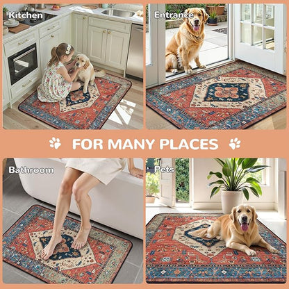 Lahome Super Absorbent & Leakproof Washable Dog Pee Pads - 2 Pack Value Set - Waterproof, Non-Slip Reusable Pads for Puppy Training, Crates & Whelping (24"x24", Red)