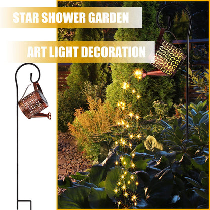 Honoson Solar Watering Can with Lights Waterproof Solar Outdoor Garden Decor Fairy Water Can Hanging Lantern Landscape Sprinkle Twinkle LED Decorative Gift for Women Yard Patio Pathway(Classic Style)