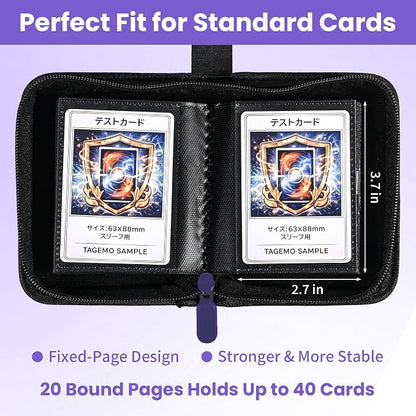 Mini Trading Card Binder Album, 1 Pocket Card Binder with 20 Double-Sided Pages 40 Pockets, Side Loading Small Card Binder for Trading Cards, Single Card Holder Book for Collectors and Kids