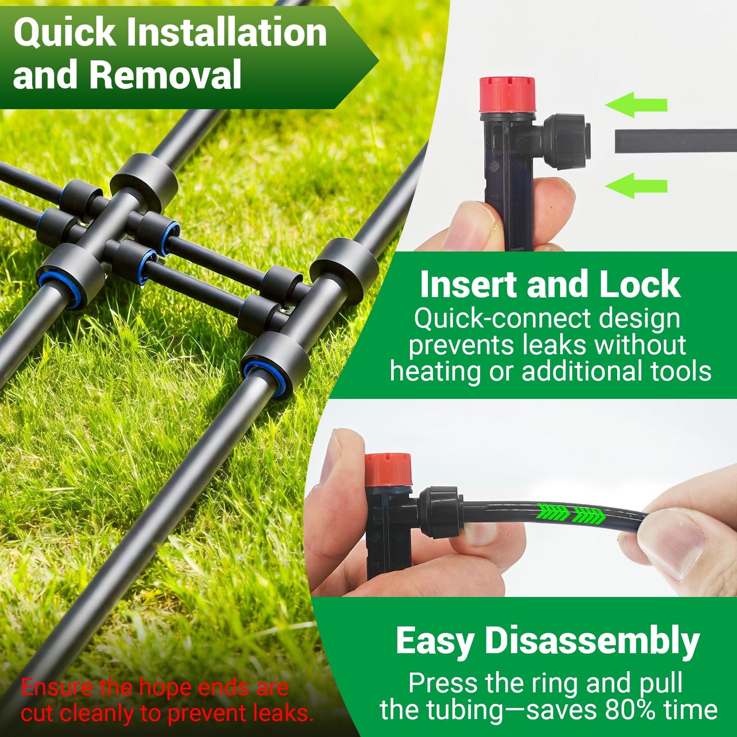 230FT Drip Irrigation System for Garden, 2026 Upgraded DIY Automatic Plant Watering Kit with Push-Fit Connectors, 30 Water-Saving Adjustable Drip Emitters for Yard, Lawn & Greenhouse