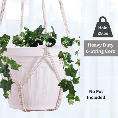 Shineloha Giant XXL 55 Inches Macrame Planter Hanger Large for 15 inch Pot + Swag Hook | Extra Large Hanging Planter for Indoor Plants | No Pot/Plant Included (XXL)