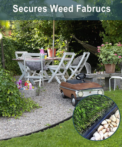 Meboyz 50 Pack of 8-inch Plastic Landscape Edging Spikes are Perfect for anchoring Weed barriers, Paver Edging, Artificial Turf, Grass Pathways, and More.
