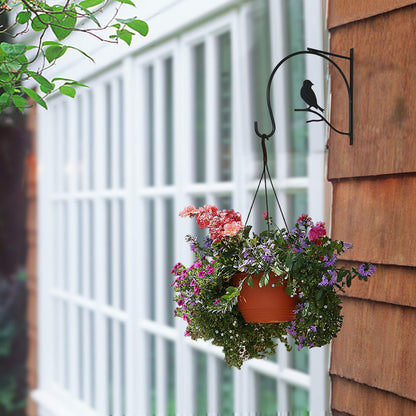 BRAVE SNAIL Hanging Plant Bracket 10 Inch 2 Pack Metal Iron Wall Hooks Decorative for Bird Feeders Plant Hanger Wind Chime Lanterns Indoor Outdoor, Black