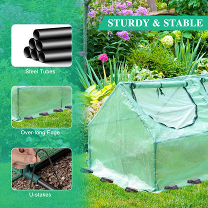 BPS 4x2x2 FT 3-in-1 Mini Greenhouse Kit, Small Greenhouse with Triple-Layer Window for All-Season Vegetable and Plant Growing
