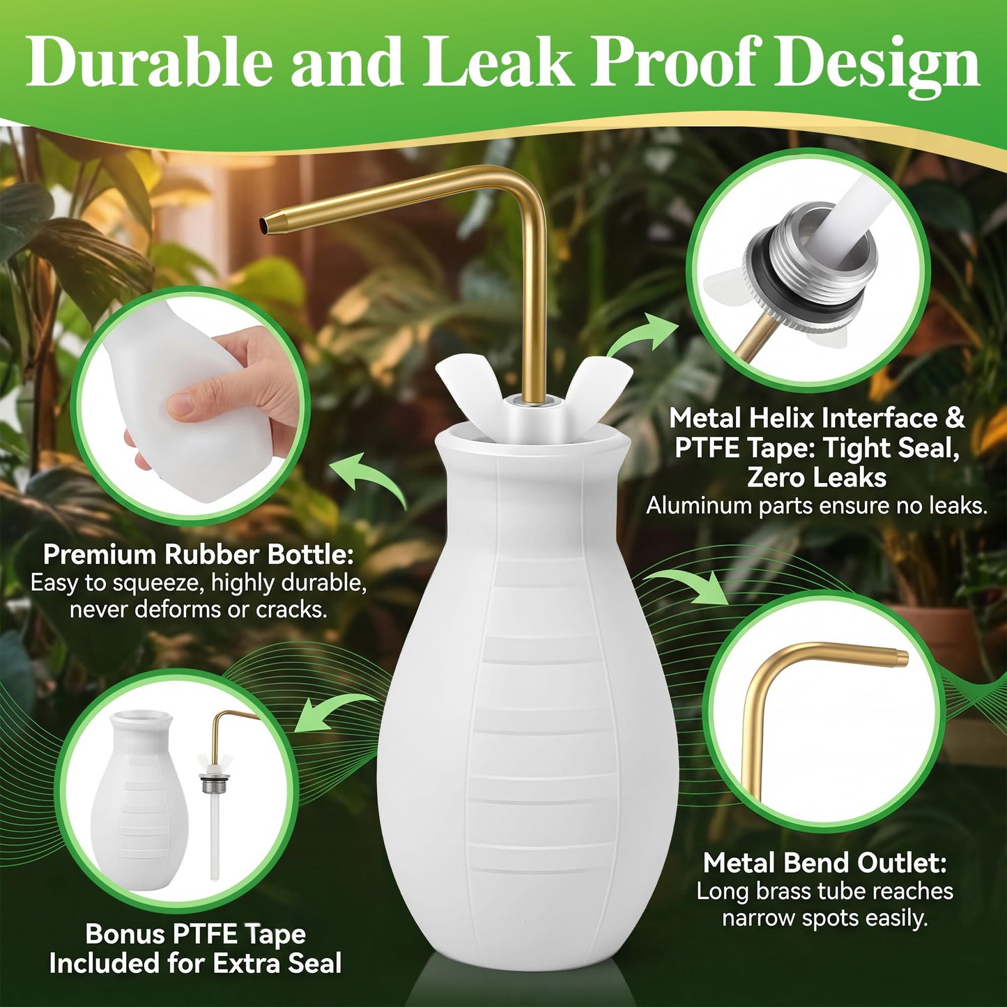 Squeeze Bottle for Hanging Plants, 19" Long Spout Plant Watering Bottle, Easy Squeeze Indoor/Outdoor Watering Can Alternative, Precise Sprinkling for Hanging Baskets, Houseplants (8 oz)