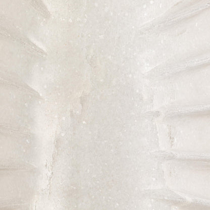 Creative Co-Op Marble Oval Ruffle Bowl, White