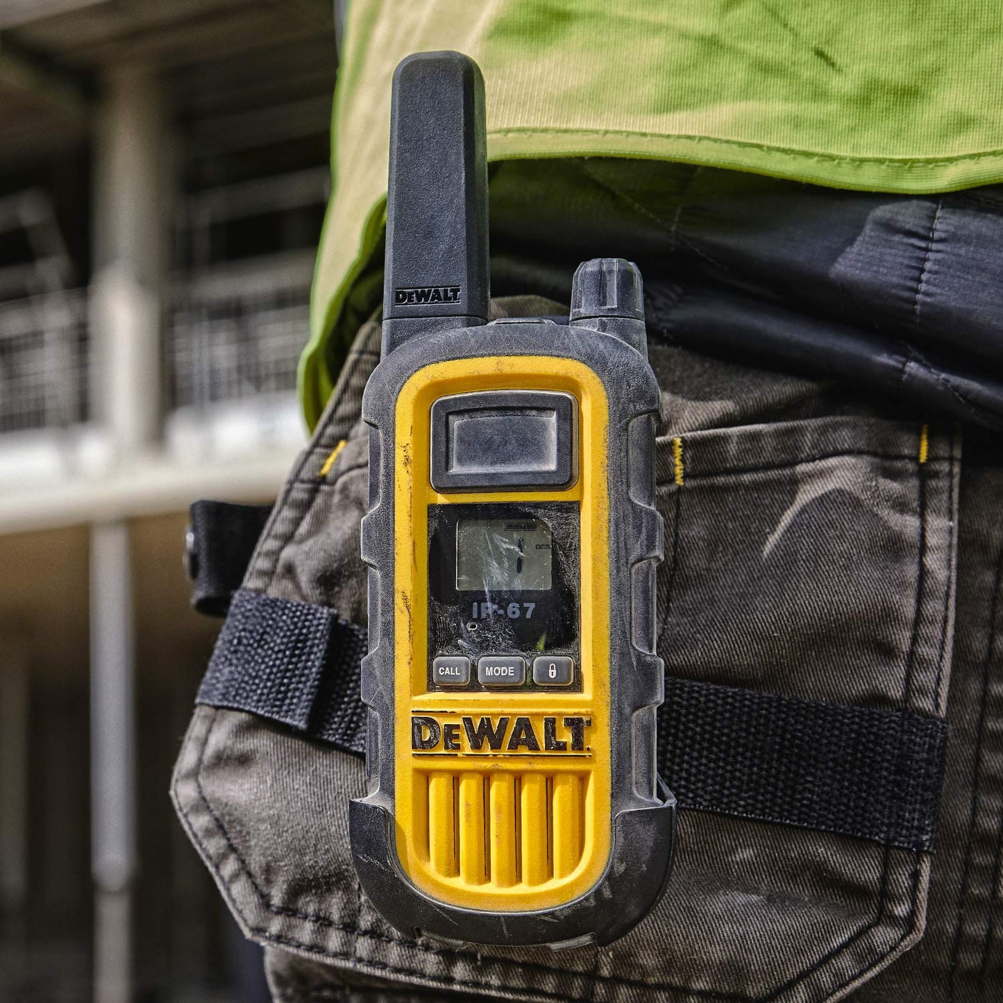 DEWALT DXFRS800 FRS Walkie Talkies Long Range 2 Way Radio, 2 Watt, Waterproof & Rechargeable, 2 Pack