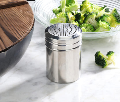 New Star Foodservice 28478 Stainless Steel Dredge Shaker, 10-Ounce, Set of 2