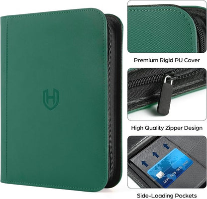 Card Binder 12 Pocket with Zipper, 816 Pockets Trading Card Holder Book, Premium PU Cover Zip Folder Binder, Side Loading Carrying Case Binder Album for TCG, MTG, Sports Cards, Game Cards