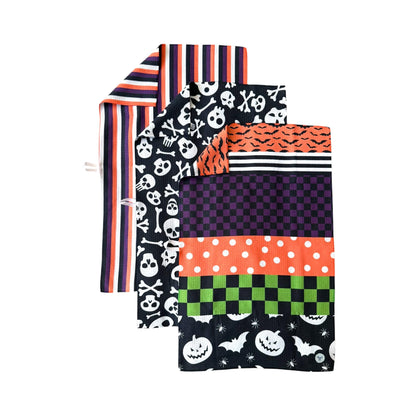 Desert Aqua || 3 Pack|| Double Sided Dish Towels || Waffle Weave Microfiber || Tea Towels || Highly Absorbent || Hanging Loop || Dish Cloths || Modern || Designer Prints (Halloween Multi)