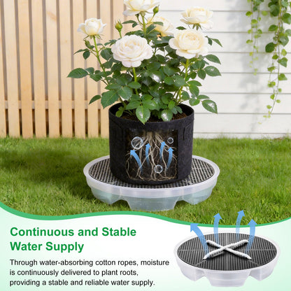Yimomoyi 4 Pack Self-Watering Fabric Pot Base - Auto-Irrigation System Plant Saucer, Auto Watering Plant Water Tray Self Watering System for Indoor Greenhouse Grow Tent Garden