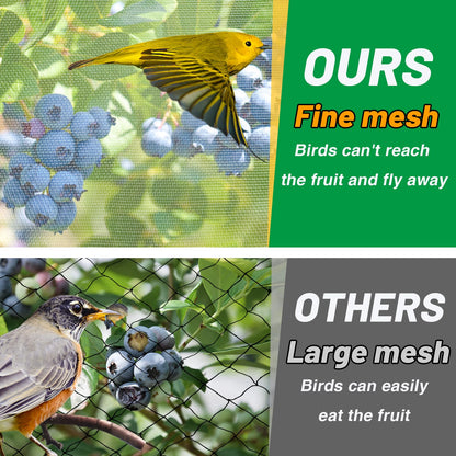 4x10ft Garden Netting - Ultra Fine Mesh Plant Covers to Keep Small Animals Pest Out, Bird Barrier for Protecting Vegetables Fruits Flowers Raised Beds (Without Support Pole)