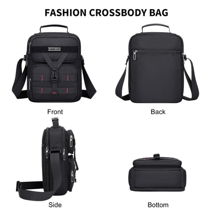 WITZMAN Crossbody Bag for Men Travel Small Shoulder Bags Lightweight Man Purse Messenger Bag for Casual Daliy Work Traveling（B707 Black）