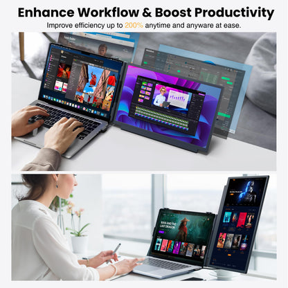 kasorey Laptop Screen Extender, 15.6" FHD 1080P Detachable Laptop Monitor Extender for 13-17.3" Laptop, Plug-Play Portable Laptop Extended Monitor, Slim 0.27'' Travel Monitor for Wins/Mac/Android/PS5
