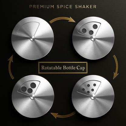 GOOHERA 4-Piece Salt and Pepper Shakers Set, 100mL (3.38oz) Each – Premium Stainless Steel Spice Dispensers with Adjustable Pour Holes – Black