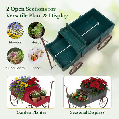 Shine Company 4942GR Wagon Planter, Large, Green