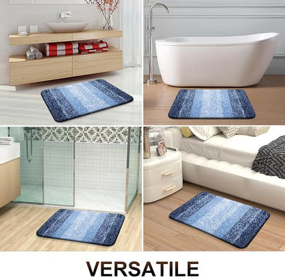 OLANLY Bathroom Runner Rugs Mat 70x24, Extra Soft Absorbent Microfiber Bath Rugs, Rubber Backing, Quick Dry, Washable Long Bath Mats for Bathroom Floor, Tub and Shower, Home Decor Accessories, Navy