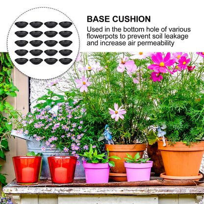 Yardwe 20 Pcs Bonsai Pot Bottom Mesh Pads, Black Plastic Drainage Screens, 2.95 Inch Round Grid Mats for Indoor and Outdoor Plant Pots, Prevent Soil Loss and Improve Air Circulation