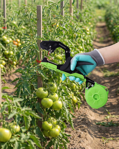 WORKPRO Plant Tying Machine, Lightweight Tape Gun for Tying Vines and Support Plants, Includes Gloves, 20 Rolls of Tape, 10,000 Staples, Ideal for Tomatoes, Grapes, Cucumber and Vegetables