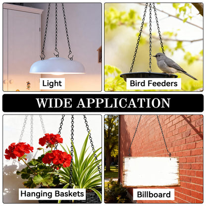 ZeeDix 4 Pack, 24 Inch Hanging Basket Chain with Hooks, Black Metal Planter Flower Pot Chain for Hanging Plants Outdoor, Adjustable Replacement Chain Plant Hangers for Lanterns Bird Feeders & Flowers