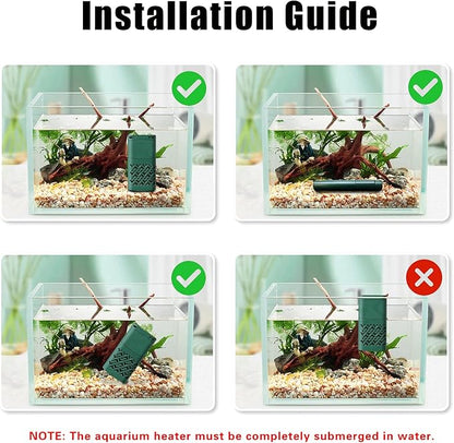 100W Smart Aquarium Heater Submersible with Variable-Frequency Energy Savings, Dual Probes for Leaving Water Automatically Stop, PTC Tech for Overheat Protection, Adjustable for Freshwater, Saltwater