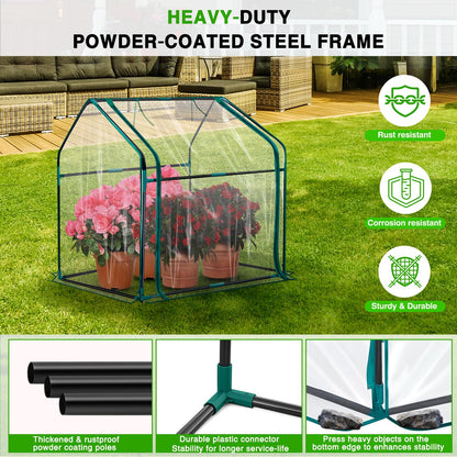 Yesker Mini Greenhouse 36"x18"x33" Portable Small Green House for Indoor Outdoor Greenhouses with PVC Cover Compact Greenhouses Kit for Winter Gardening Balcony Patio Outside Backyard Plant Protection