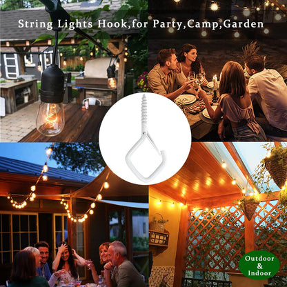 Ticway 20 PCS Q-Hanger Hooks for String Lights, Ceiling Hooks for Hanging Plants, Wind Chimes, Bird Feeders, Lanterns, Christmas Decorations (Square Hanger)