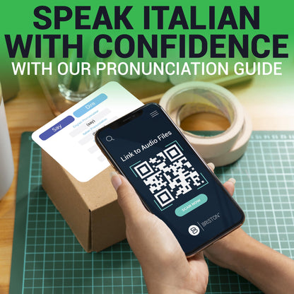 Italian Vocabulary Flash Cards – 300 Words with Pictures & Pronunciation – Educational Language Learning Tool for Students & Adults – Briston Italian Edition