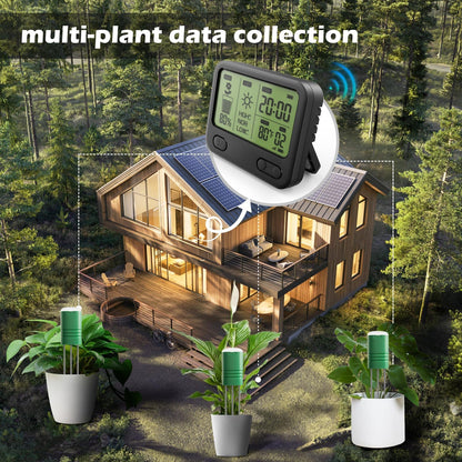 VODESON Soil Moisture Meter for Plants, Multi-Zone Wireless Soil Test Kit & Soil Thermometer, TDR4-in-1 Plant Water Meter, 230ft RF, IPX5 Waterproof, Indoor Outdoor Garden Lawn Farm(Display+2Sensor)