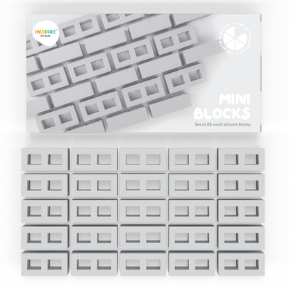 Inspire My Play 25 x Mini Silicone Building Blocks for Sensory and Messy Play - Construction Bin Filler - Creativity for Kids