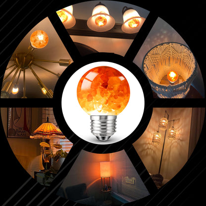 E26 Himalayan Salt Lamp Light Bulbs 3W, 2200K Warm Amber Night Light Bulbs 100lm, E26 G45 Pink Salt Rock Lamp Bulb for Bedroom Sleep, Stress Relief, Ambient Mood Lighting, Decor, Non-Dimmable, 4 Pack