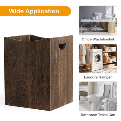 smusei Wood Trash Can 9.5 Gallon Waste Basket Bin Rustic Farmhouse Large Kitchen Garbage Can for Bedroom Living Room Bathroom Office, Rustic Brown