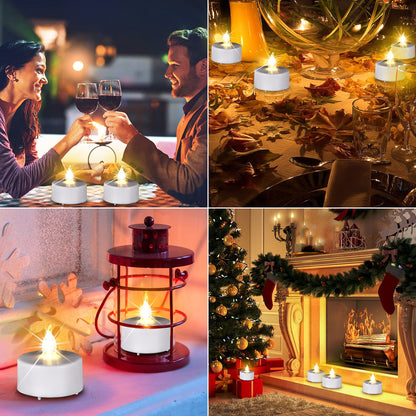 Tappovaly Battery Operated LED Tea Lights:50 Pack Flameless Votive Candles Lamp Realistic and Bright Flickering Long Lasting 200Hours for Wedding Holiday Party Home Decoration (Warm White)