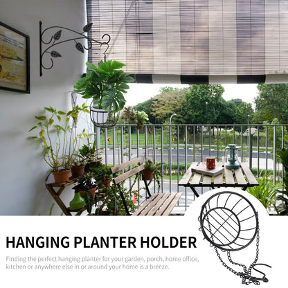 GANAZONO Hanging Planter Holder Wrought Iron Hanging Pot Pots for Outdoor Plants Baskets for Plants Outdoor Pots Indoor Vase Wall Pot