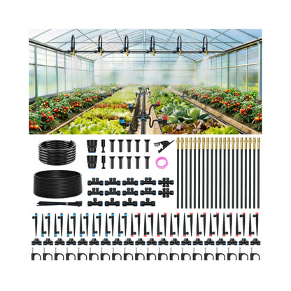 Drip Irrigation Kit for Garden, Automatic Plant Watering System with Quick Connect Fittings, Water Saving Irrigation Tubing Hose and Accessories for Yard, Greenhouse, Lawn & Raised Bed (191FT)