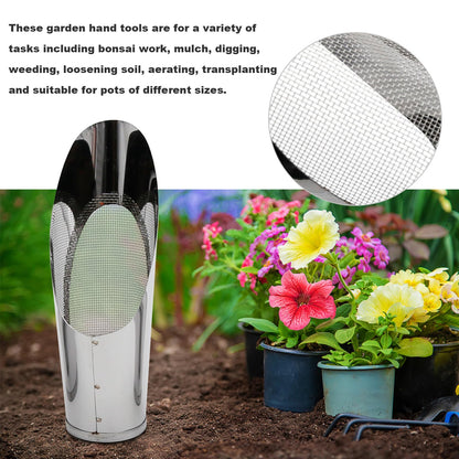 Saihisday 3Pcs Bonsai Soil Scoops Garden Bonsai Tool Bucket Shovel 3 Sizes Soil Scoops Soil Metal Spade Shovel Succulent Planting Potting Cup for Home Gardening Silver