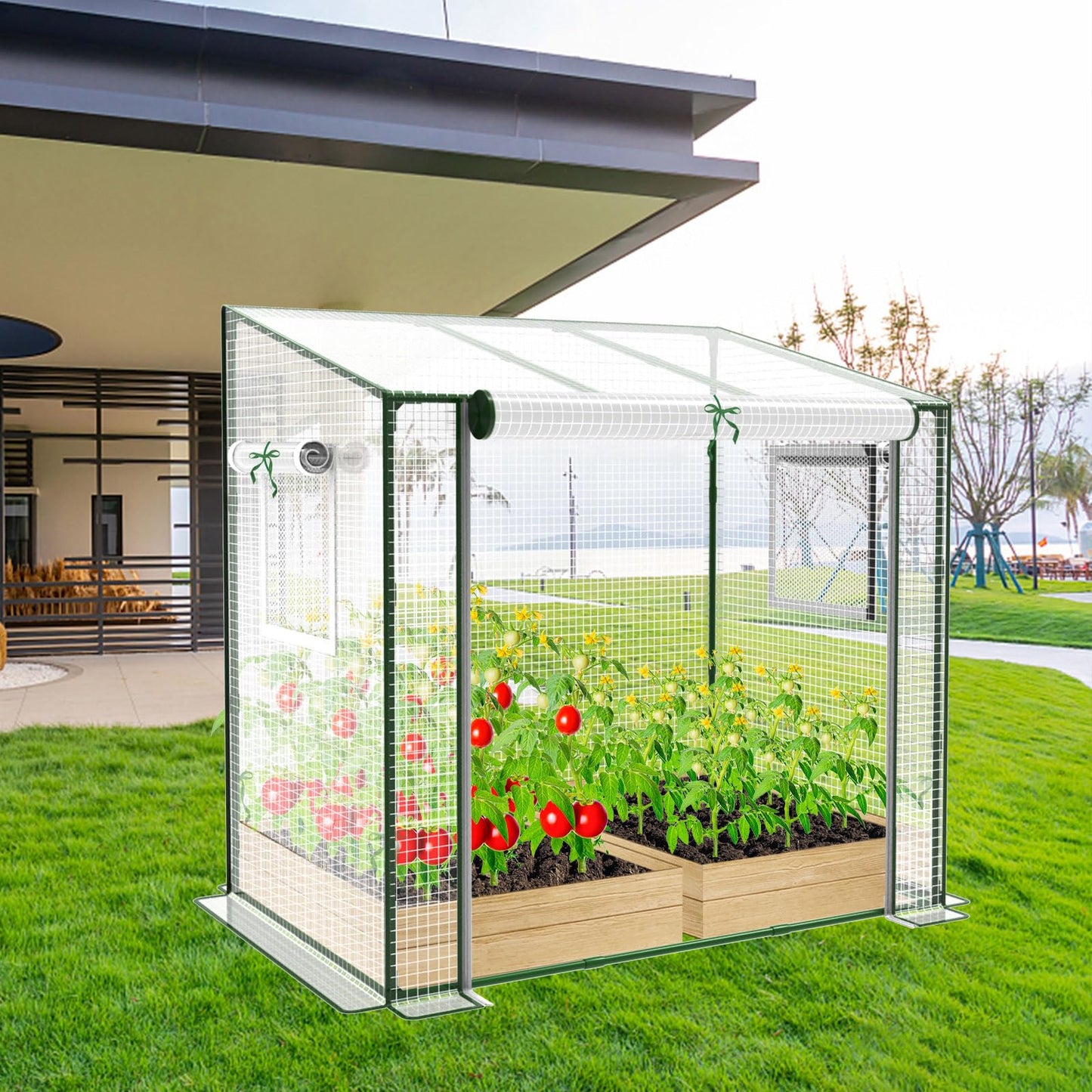 Mini Greenhouse, 47.2”(L) x31.5”(W) x47.2”(H) Greenhouses for Outdoors and Indoor, Durable Green House Kit with Window, Thicken PE Cover, Clear Mini Portable Garden Plant Green House