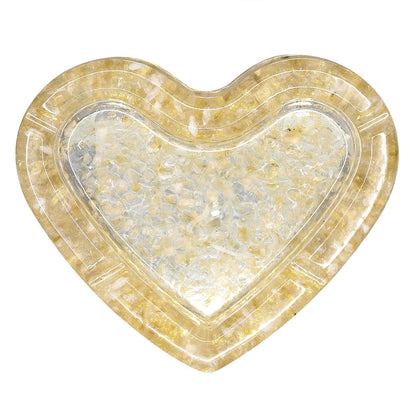 Amogeeli Heart Shaped Orgone Stone Bowl for Crystal Cleansing and Charging, Orgonite Crystal Bowl for Decor