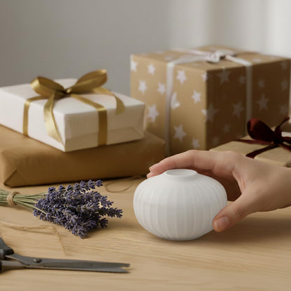 Kahler Hammershoi Tealight Holder | White Porcelain | 3.9 Inch