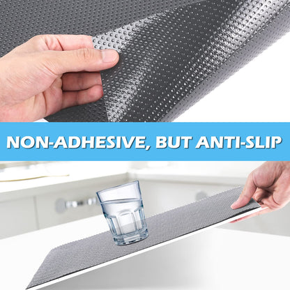 MooiFun Drawer Liners, Waterproof Shelf Liner, Anti-Slip Non-Adhesive BPA Free Kitchen Cupboard Cabinet Liner Refridge Fridge Mats Sink Protector Strong Durable for Home Office (20" x 240"/Grey)