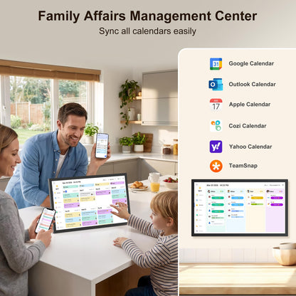 Digital Calendar – 27 Inch Electronic Wall Calendar & Chore Chart, Smart Family Organizer with Interactive Touchscreen Display, Wall Mount in Portrait or Landscape, Gifts for Women Men, Gifts for Mom Dad