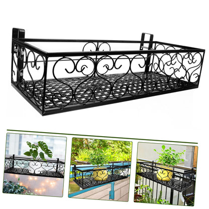 POPETPOP Hanging Window Plant Shelf Metal Flowerpot Rack Balcony Planters Railing Holder