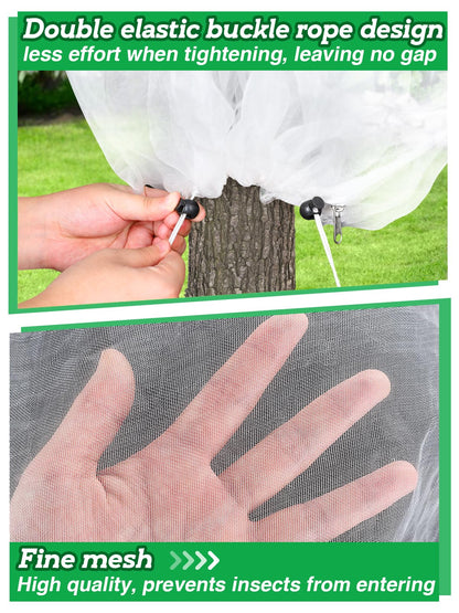 Easy Installation Fruit Tree Netting with Zipper & Drawstring - 6.2x6.2ft Ultra Fine Mesh Garden Protection Screen to Protect Pear Peach Apple from Bird Insect Bug Cicada Deer Squirrel