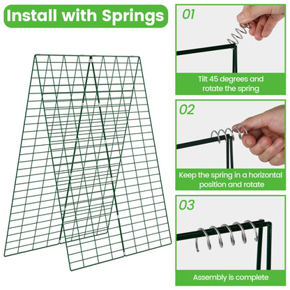 Toriexon Foldable Cucumber Trellis, 48" L x 34" W A-Frame Trellis, Climbing Plants Support Raised Bed Trellis with Twist Ties & Plant Bags for Outdoor Yards Gardens