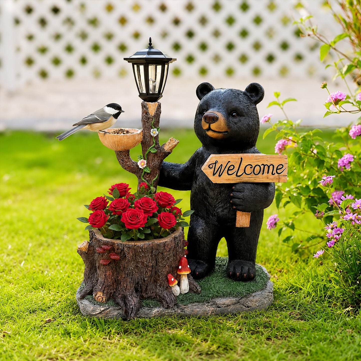 Rustic Black Bear Succulent Planter - Weather-Resistant Resin Animal Flower Pot, Unique Cabin Lodge Decor for Indoor Outdoor, Small Plant Container for Succulents Cactus, Perfect Father's Gift Idea