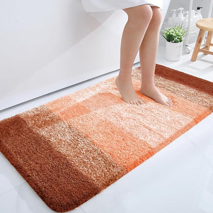 OLANLY Large Bathroom Rugs Mat 40x24, Extra Soft Absorbent Microfiber Bath Rugs, Rubber Backing, Quick Dry, Machine Washable Bath Mat for Bathroom Floor, Tub and Shower, Home Decor Accessories, Orange